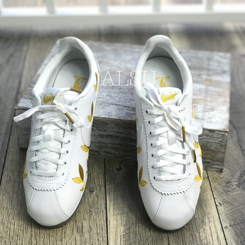 NWT Classic Cortez White Metallic Gold W AUTHENTIC - Picture 4 of 8